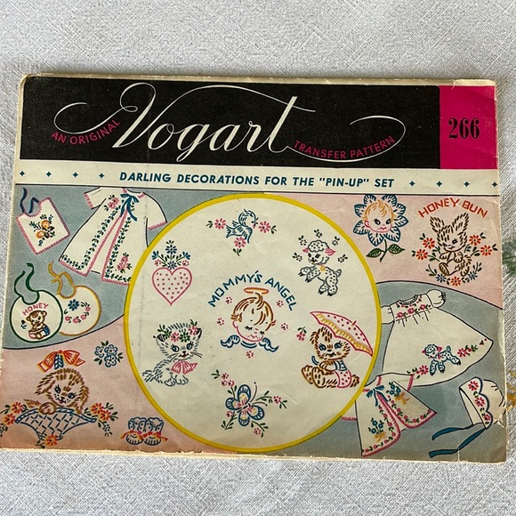Vogart Art Vintage Vogart Transfer Pattern 266 Darling Decorations